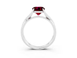 White gold Round Cut Garnet Solitaire Twist Band Prong Setting Ring_39