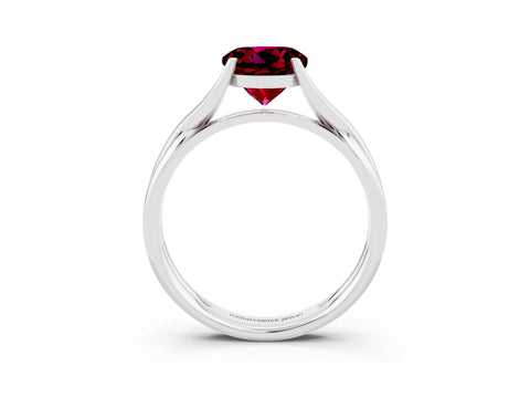 White gold Round Cut Garnet Solitaire Twist Band Prong Setting Ring_39
