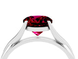 White gold Round Cut Garnet Solitaire Twist Band Prong Setting Ring_40