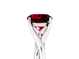 White gold Round Cut Garnet Solitaire Twist Band Prong Setting Ring_41