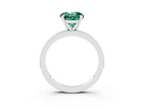 White gold Round Cut Green Sapphire Milgrain Pavé Engagement Ring with Four-Prong Setting_3