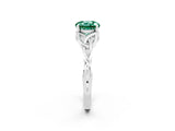 White gold Round Cut Green Sapphire Solitaire Celtic Knot Ring with Four-Prong Setting_14
