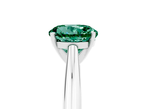White gold Round Cut Green Sapphire Solitaire Engagement Ring with Cathedral Setting and Four-Prong Mount_29