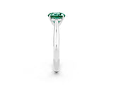 White gold Round Cut Green Sapphire Solitaire Engagement Ring with Cathedral Setting and Four-Prong Mount_32