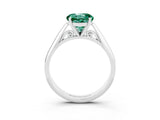White gold Round Cut Green Sapphire Solitaire Engagement Ring with Cathedral Setting and Four-Prong Mount_33
