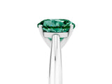 White gold Round Cut Green Sapphire Solitaire Engagement Ring with Cathedral Setting and Four-Prong Mount_35