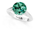 White gold Round Cut Green Sapphire Solitaire Engagement Ring with Cathedral Setting and Four-Prong Mount_37