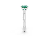 White gold Round Cut Green Sapphire Solitaire Engagement Ring with Cathedral Setting and Four-Prong Mount_38