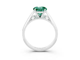 White gold Round Cut Green Sapphire Solitaire Engagement Ring with Cathedral Setting and Four-Prong Mount_39