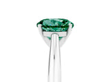 White gold Round Cut Green Sapphire Solitaire Engagement Ring with Cathedral Setting and Four-Prong Mount_41