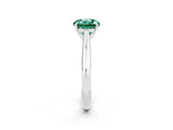 White gold Round Cut Green Sapphire Solitaire Engagement Ring with Cathedral Setting and Four-Prong Mount_92