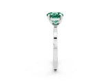 White gold Round Cut Green Sapphire Solitaire Engagement Ring with Classic Band and Four-Prong Setting_26