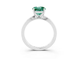 White gold Round Cut Green Sapphire Solitaire Engagement Ring with Classic Band and Four-Prong Setting_27