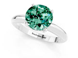 White gold Round Cut Green Sapphire Solitaire Engagement Ring with Round Band and Four-Prong Setting_1