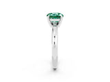 White gold Round Cut Green Sapphire Solitaire Engagement Ring with Round Band and Four-Prong Setting_2
