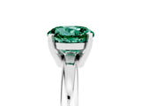 White gold Round Cut Green Sapphire Solitaire Engagement Ring with Round Band and Four-Prong Setting_5