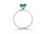 White gold Round Cut Green Sapphire Solitaire Ring with Thin Band and Four-Prong Setting_15