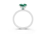 White gold Round Cut Green Sapphire Solitaire Ring with Thin Band and Prong Setting_39
