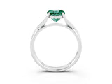 White gold Round Cut Green Sapphire Solitaire Twist Band Prong Setting Ring_27