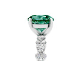 White gold Round Cut Green Sapphire Solitaire with Side Stones, Pave Band, Four-Prong Setting_29