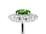 White gold Round Cut Halo Cluster Diamond Ring with Pave Band and Four-Prong Setting_17