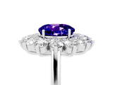 White gold Round Cut Halo Cluster Diamond Ring with Pave Band and Four-Prong Setting_17