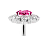 White gold Round Cut Halo Cluster Diamond Ring with Pave Band and Four-Prong Setting_17