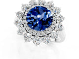 White gold Round Cut Halo Cluster Diamond Ring with Pave Band and Four-Prong Setting_19