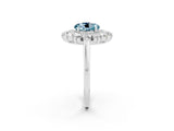 White gold Round Cut Halo Cluster Diamond Ring with Pave Band and Four-Prong Setting_32