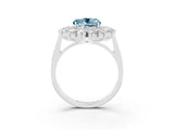 White gold Round Cut Halo Cluster Diamond Ring with Pave Band and Four-Prong Setting_33