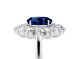White gold Round Cut Halo Cluster Diamond Ring with Pave Band and Four-Prong Setting_35