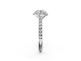 White gold Round Cut Halo Diamond Engagement Ring with Pave Band and Four-Prong Setting_59