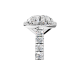 White gold Round Cut Halo Diamond Engagement Ring with Pave Band and Four-Prong Setting_62