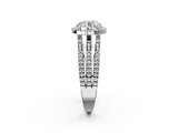White gold Round Cut Halo Diamond Engagement Ring with Split Shank and Four-Prong Setting_28