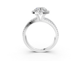 White gold Round Cut Halo Diamond Engagement Ring with Split Shank and Four-Prong Setting_29