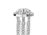 White gold Round Cut Halo Diamond Engagement Ring with Split Shank and Four-Prong Setting_31