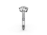 White gold Round Cut Halo Diamond Pave Band Ring with Four-Prong Setting_83