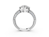 White gold Round Cut Halo Diamond Pave Band Ring with Four-Prong Setting_84