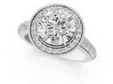 White gold Round Cut Halo Diamond Pave Band with Four-Prong Setting_68