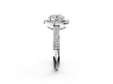 White gold Round Cut Halo Diamond Pave Band with Four-Prong Setting_69