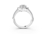 White gold Round Cut Halo Diamond Pave Band with Four-Prong Setting_70
