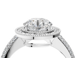 White gold Round Cut Halo Diamond Pave Band with Four-Prong Setting_71