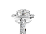 White gold Round Cut Halo Diamond Pave Band with Four-Prong Setting_72