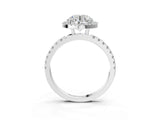 White gold Round Cut Halo Diamond Pave Band with Prong Setting_15