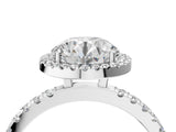 White gold Round Cut Halo Diamond Pave Band with Prong Setting_16