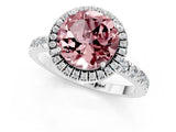 White gold Round Cut Halo Diamond Pave Band with Prong Setting_1