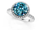 White gold Round Cut Halo Diamond Pave Band with Prong Setting_1