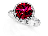 White gold Round Cut Halo Diamond Pave Band with Prong Setting_1