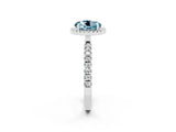 White gold Round Cut Halo Diamond Pave Band with Prong Setting_2
