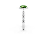 White gold Round Cut Halo Diamond Pave Band with Prong Setting_2